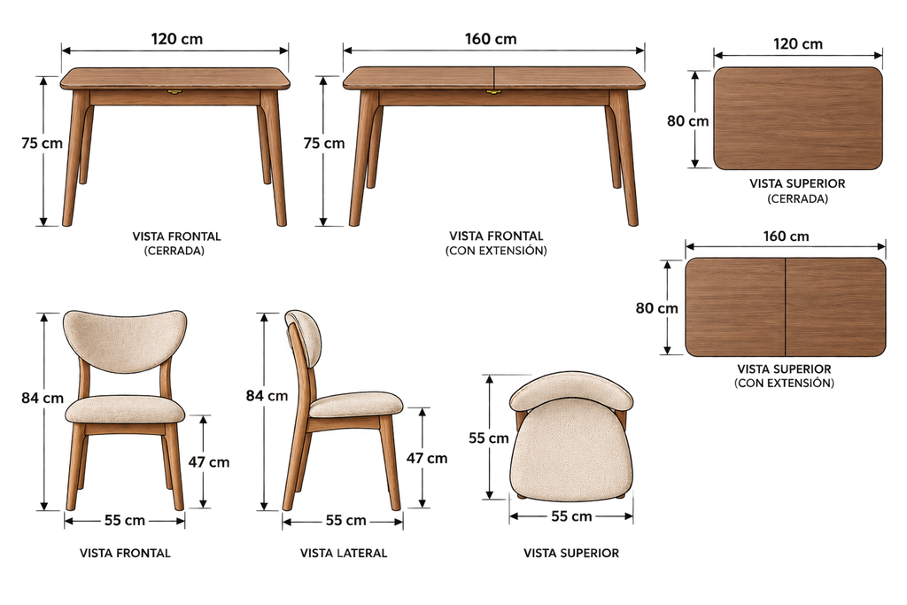 Mesa con extension