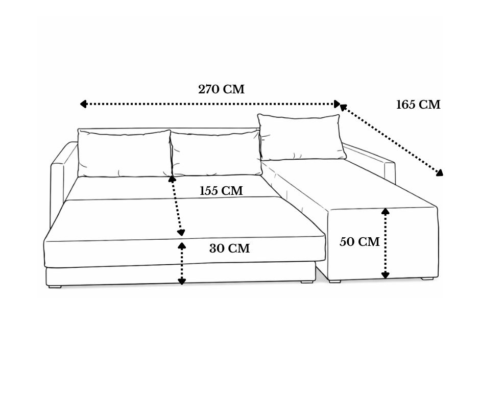 Sofa cama esquinero con baúl
