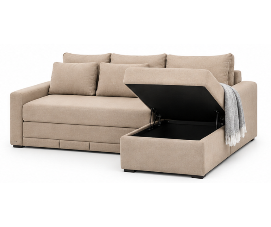 Sofa cama esquinero con baúl