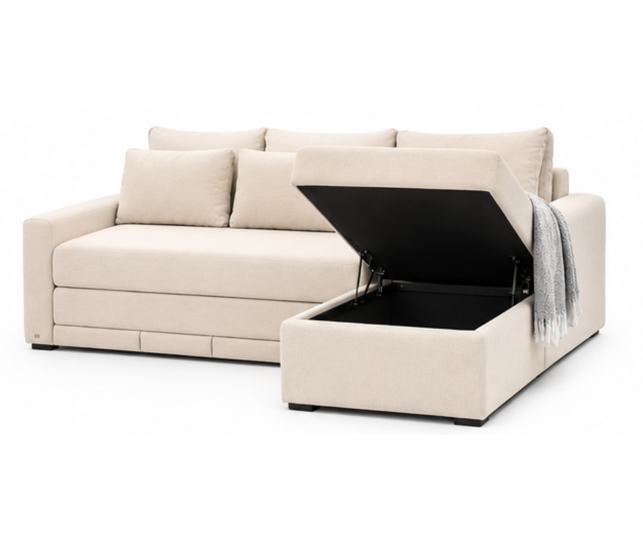 Sofa cama esquinero con baúl