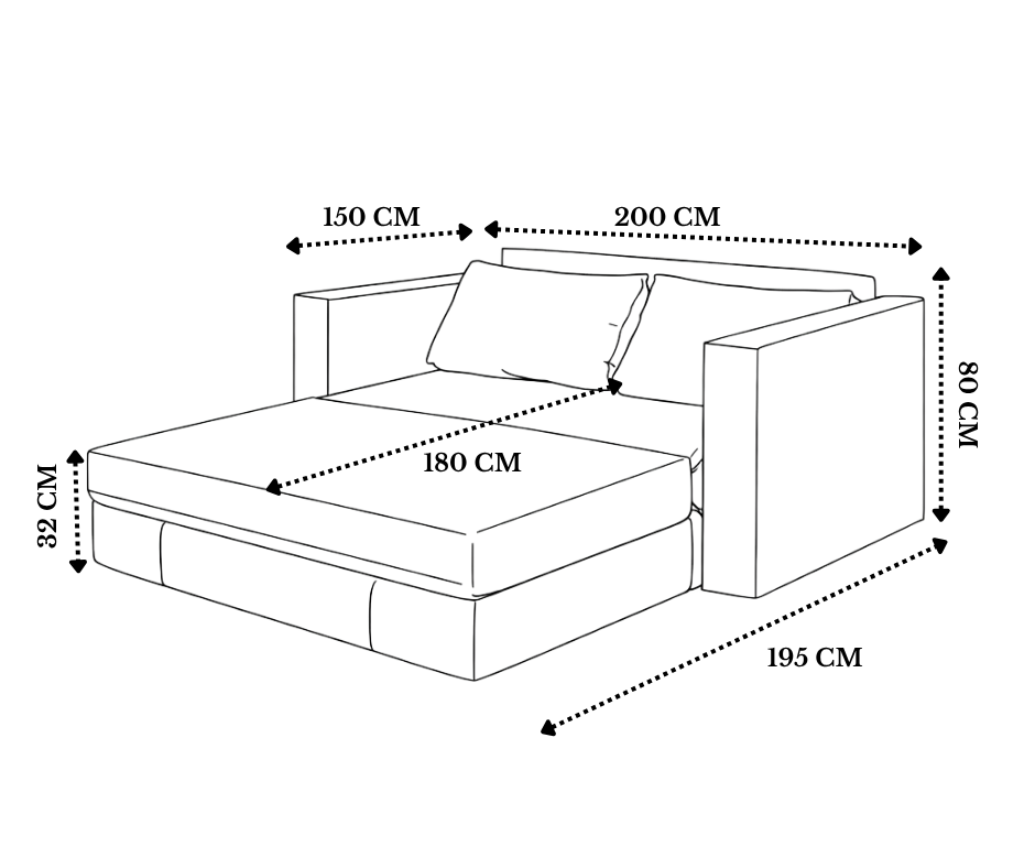 Sofa cama 2 metros